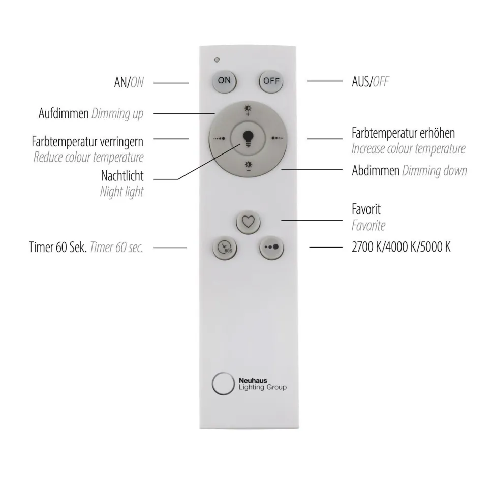 LED Deckenleuchte Fernbedienung 2700-5000 K dimmbar