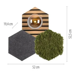 LED Deckenleuchte Filz Eiche Moos Rauchglas G9 blendarm