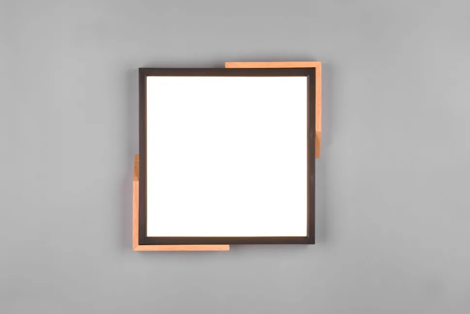 LED Deckenleuchte Holz 2400 lm B:31,5 cm Schwarz Natur