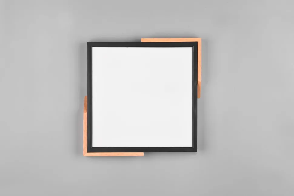 LED Deckenleuchte Holz 2400 lm B:31,5 cm Schwarz Natur