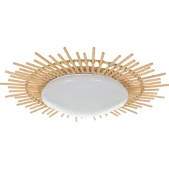 LED Deckenleuchte Holz Kunststoff in Natur Weiß Ø50 cm