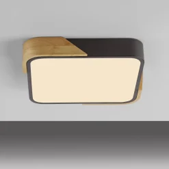 LED Deckenleuchte Holz L:32 cm Schwarz Natur 3000 K