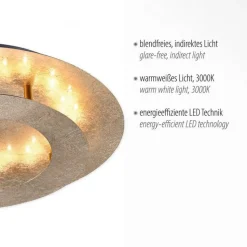 LED Deckenleuchte in Blattgold Metall 2270 lm Ø40 cm