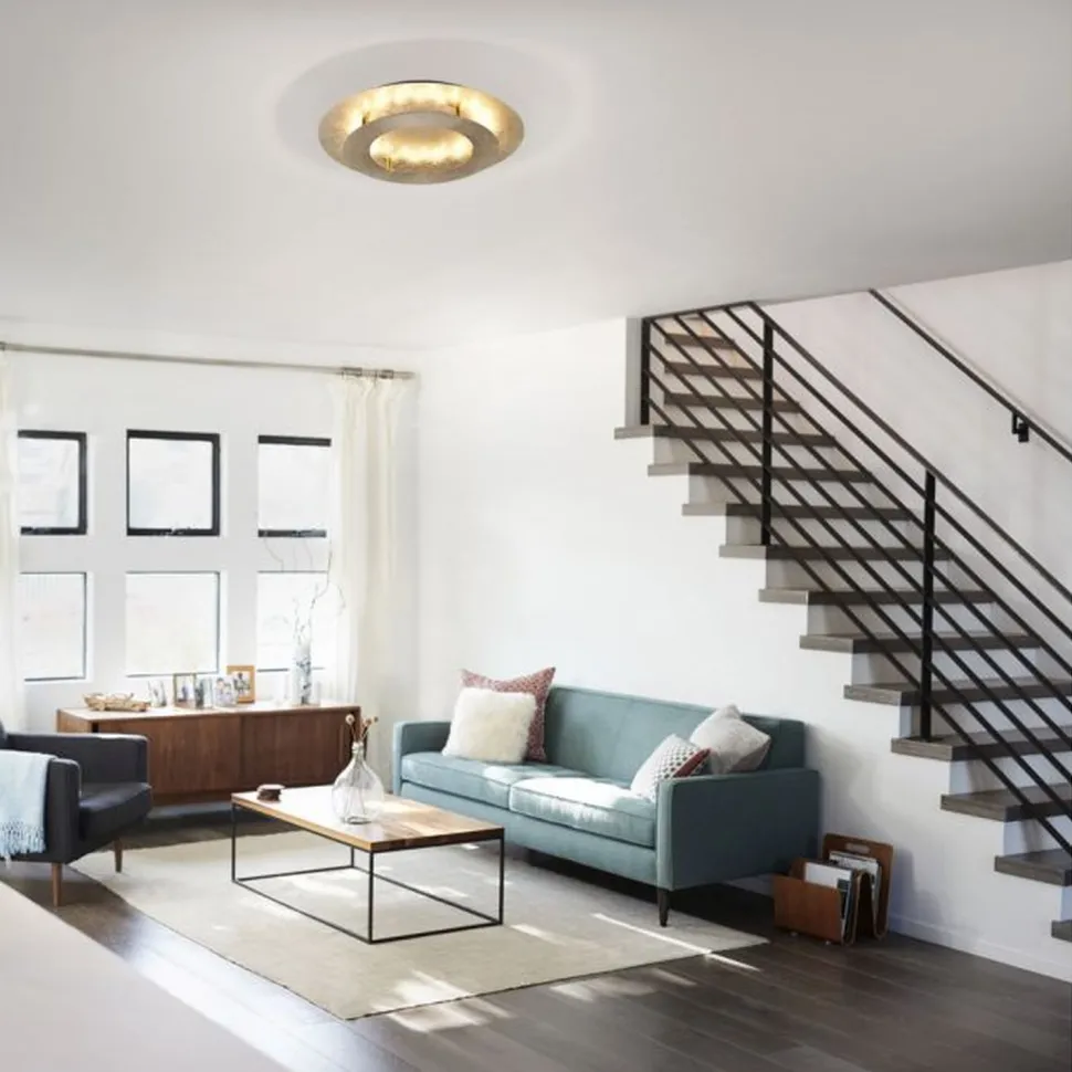 LED Deckenleuchte in Blattgold Metall 2270 lm Ø40 cm