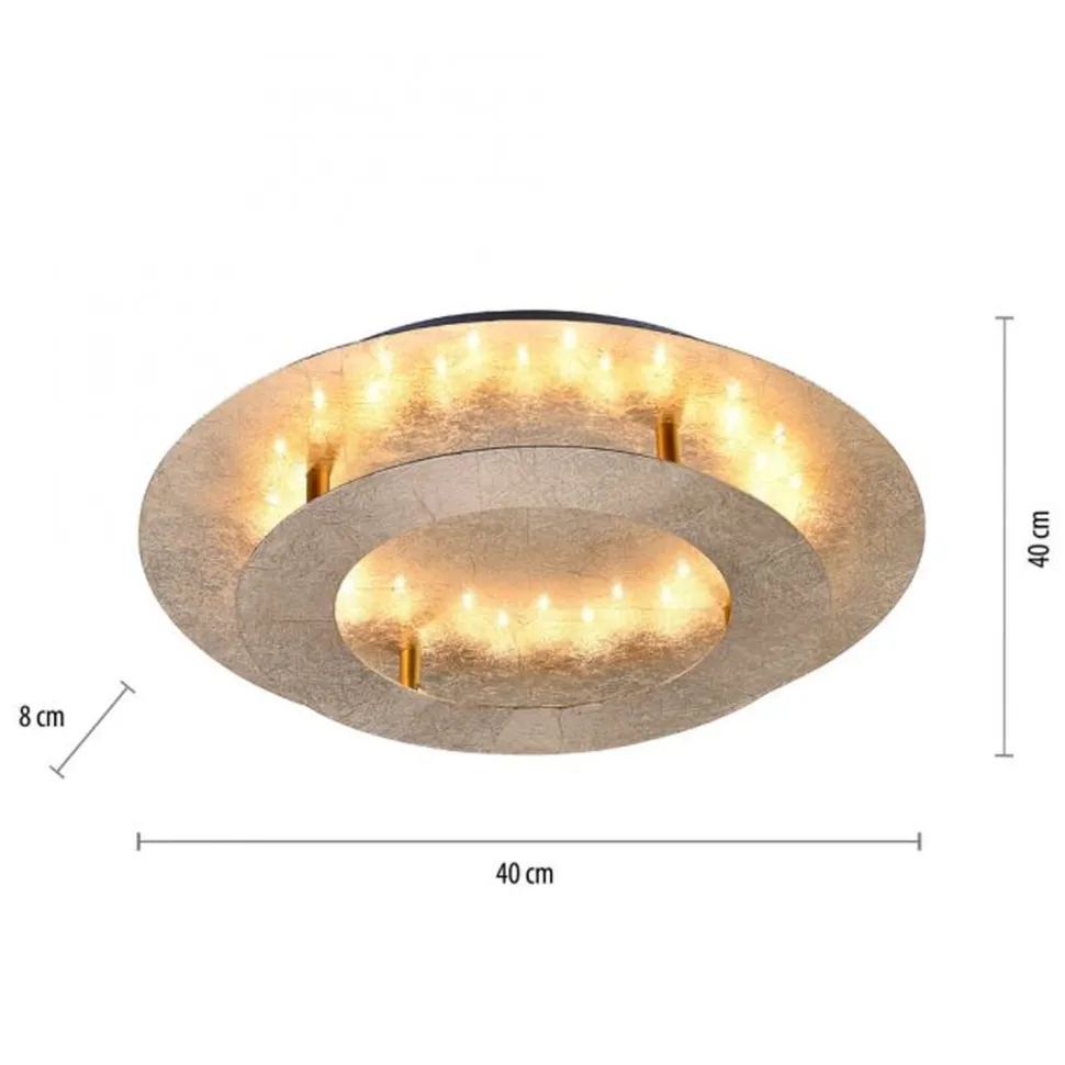 LED Deckenleuchte in Blattgold Metall 2270 lm Ø40 cm