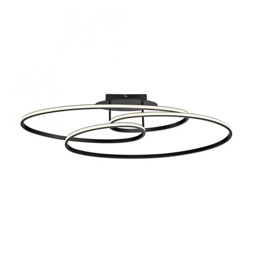 LED Deckenleuchte Metall Schwarz 3000 K Ringe dekorativ