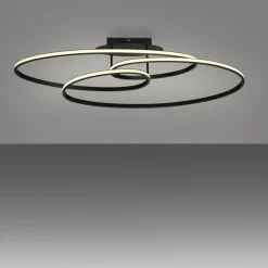 LED Deckenleuchte Metall Schwarz 3000 K Ringe dekorativ