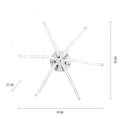 LED Deckenleuchte Metall in Chrom 3000 K 4 W L:67 cm