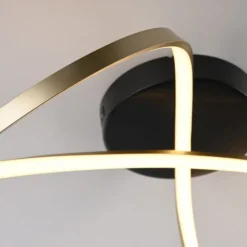 LED Deckenleuchte Metall Schwarz Messing 3000 K dimmbar