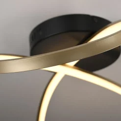 LED Deckenleuchte Metall Schwarz Messing 3000 K dimmbar