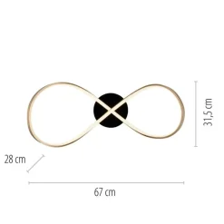 LED Deckenleuchte Metall Schwarz Messing 3000 K dimmbar