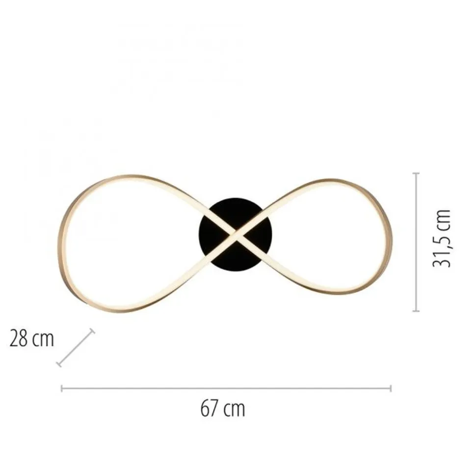 LED Deckenleuchte Metall Schwarz Messing 3000 K dimmbar