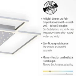 LED Deckenleuchte mit Nachthimmel in Stahl 49 W dimmbar