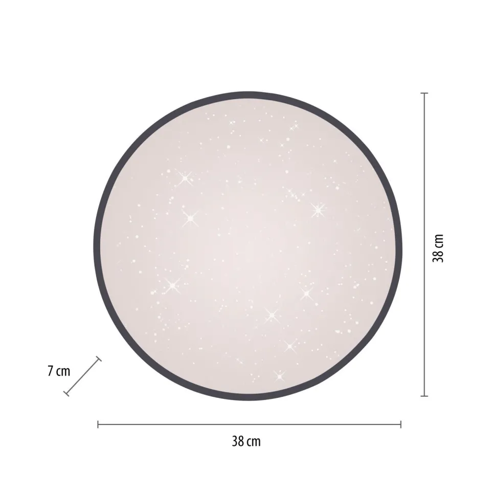LED Deckenleuchte Nachthimmel Schwarz 3000 K dimmbar