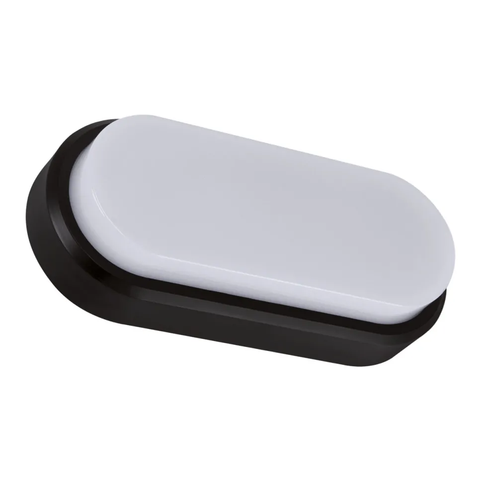 LED Deckenleuchte oval IP65 Schwarz Weiß 4200 K außen