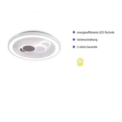 LED Deckenleuchte rund Weiß Schwarz Serienschalter 55 W