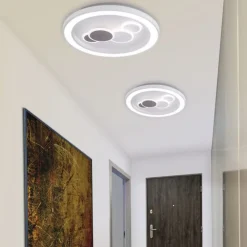 LED Deckenleuchte rund Weiß Schwarz Serienschalter 55 W