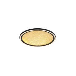 LED Deckenleuchte Schwarz Gold Metall 32 W Ø40 cm rund