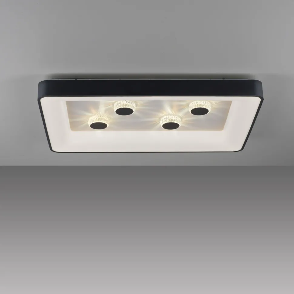 LED Deckenleuchte Schwarz 2700-5000 K 6295 lm dimmbar