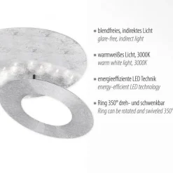 LED Deckenleuchte schwenkbar Ø34 cm 6 W in Blattsilber