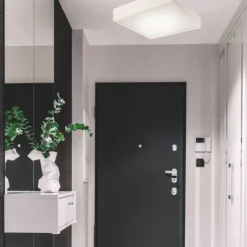 LED Deckenleuchte Weiß Holz eckig Wohnzimmer