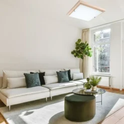 LED Deckenleuchte Weiß Holz quadratisch Wohnzimmer