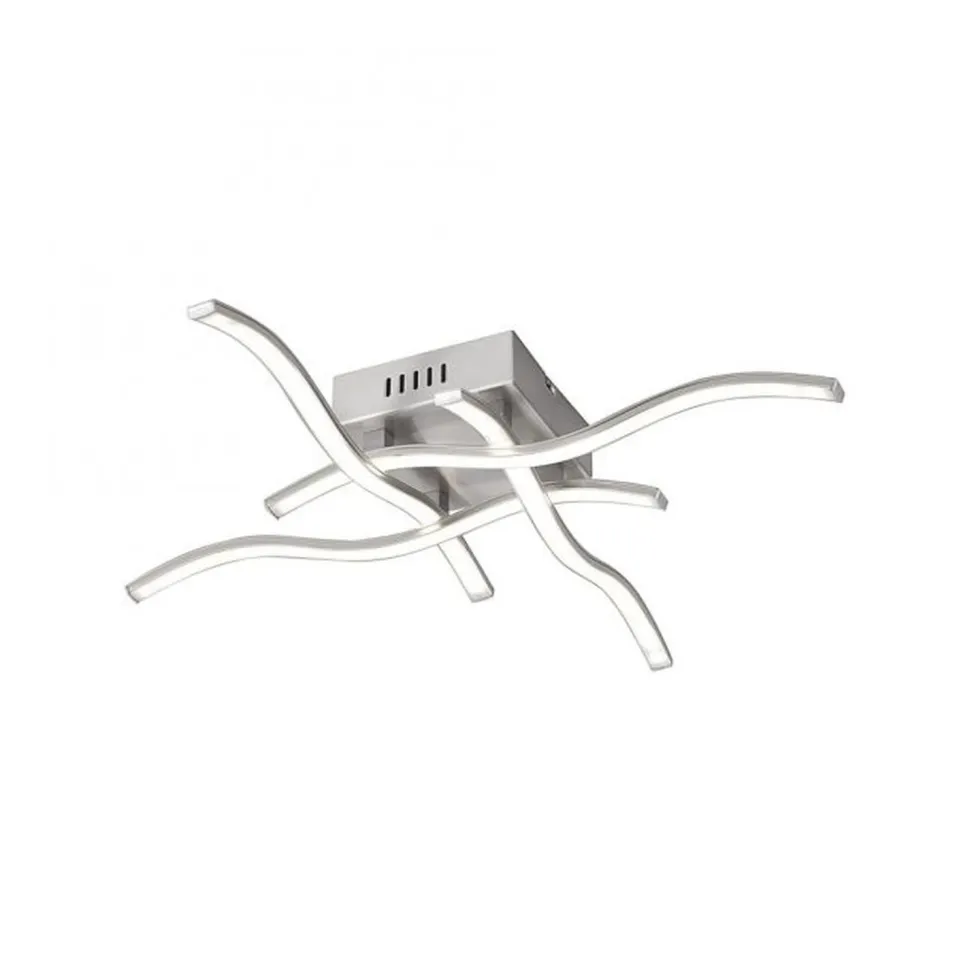 LED Deckenleuchte Wellen Metall in Stahl B:55 cm 3000 K