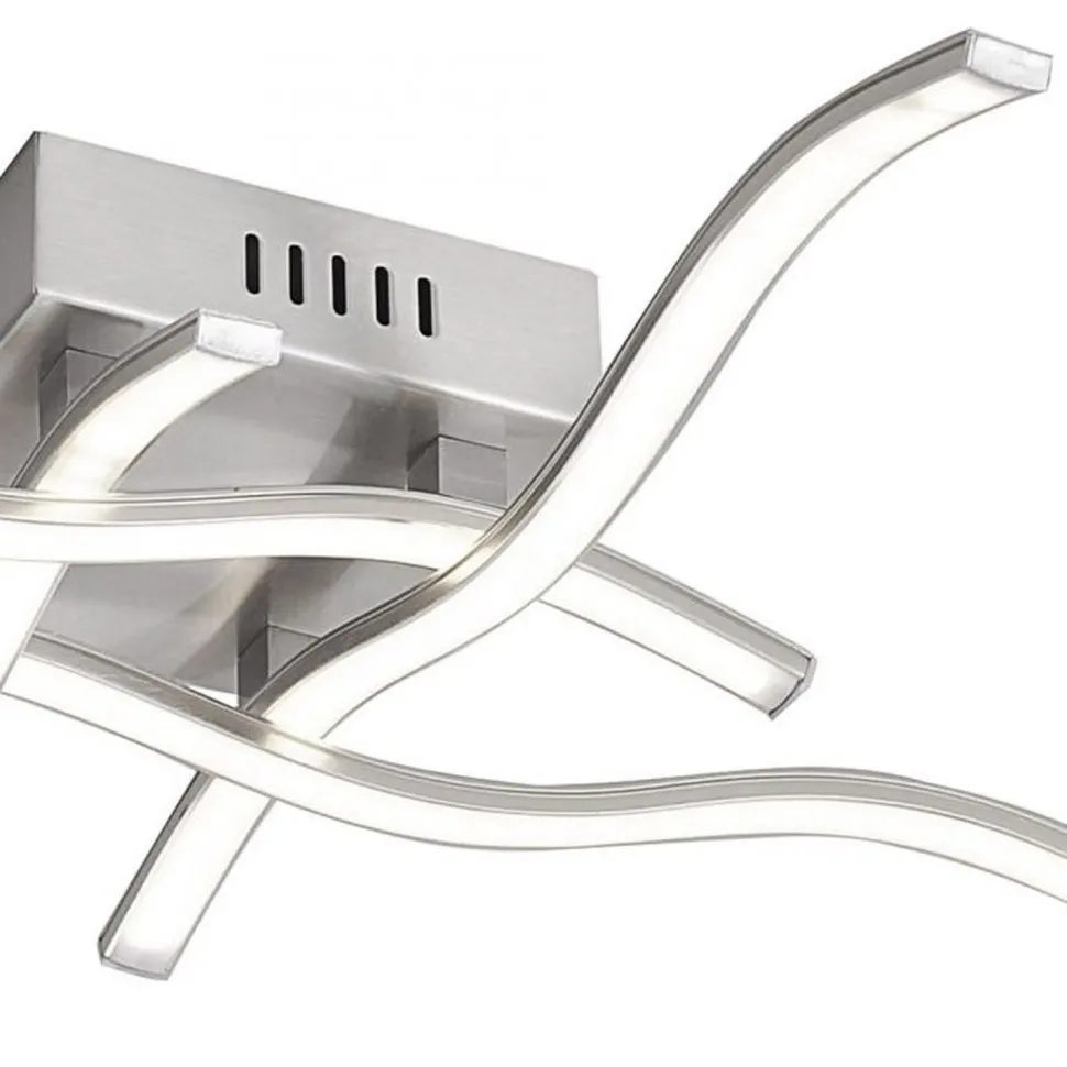 LED Deckenleuchte Wellen Metall in Stahl B:55 cm 3000 K