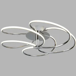 LED Deckenleuchte Wohnzimmer Chrom Weiß 3000 K B: 56 cm