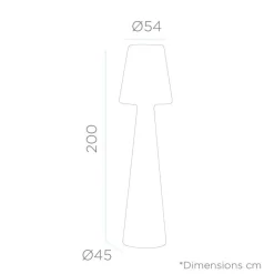 LED Dekolampe außen 200 cm hoch IP65 Stecker Kabel 6000 K