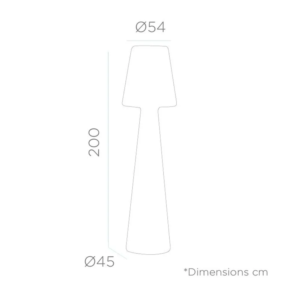 LED Dekolampe außen 200 cm hoch IP65 Stecker Kabel 6000 K
