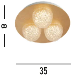 LED Einbauspot in Silber Metall L:43 cm 6 W 5-flammig