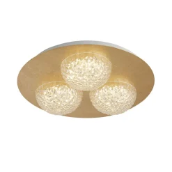LED Einbaustrahler in Gold Metall Ø35 cm 6 W 3-flammig