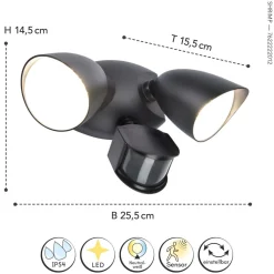 LED Gartenspot Aluminium Bewegungssensor IP54 flexibel