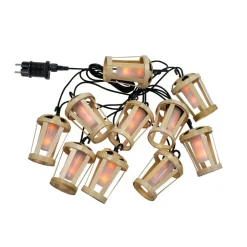 LED Girlande außen mit Stecker IP44 2000 K Bambus 5m