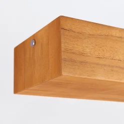 LED Hängelampe Esstisch Teakholz Furnier 140 cm lang XXL