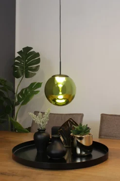LED Hängelampe Glas Aluminium Schwarz Grün Ø15 cm 10 W