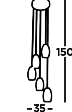 LED Hängelampe Glas 5-flammig H: max. 150 cm verstellbar
