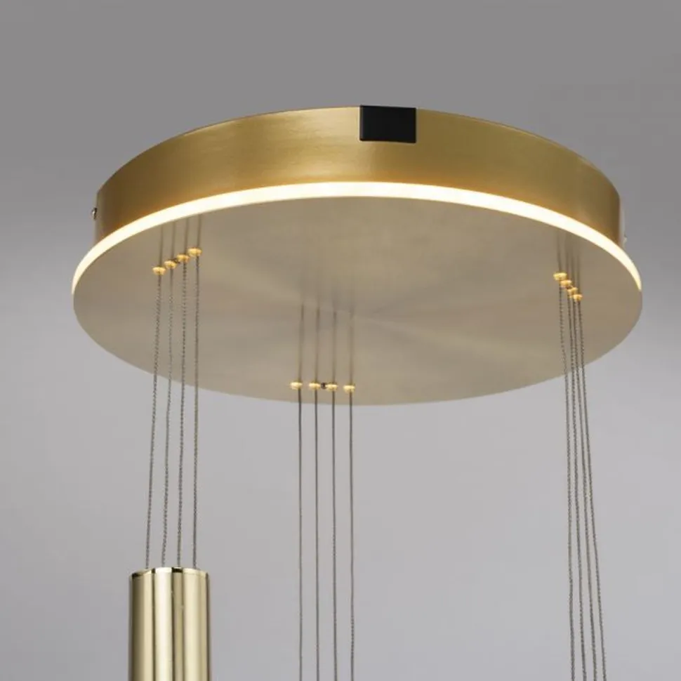 LED Hängelampe Glas in Messing L:44 cm 3550 lm dimmbar