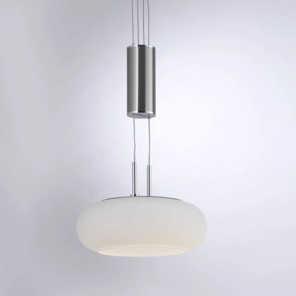LED Hängelampe Glas in Stahl L:44 cm 3550 lm dimmbar
