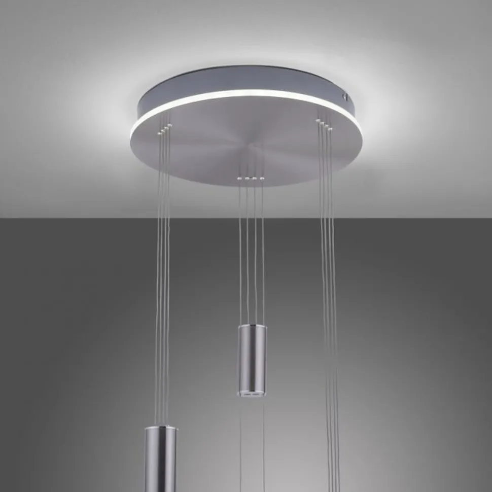 LED Hängelampe Glas in Stahl L:44 cm 3550 lm dimmbar