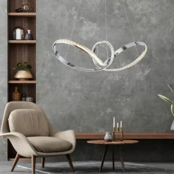 LED Hängelampe in Chrom dimmbar 39 W L:94 cm elegant