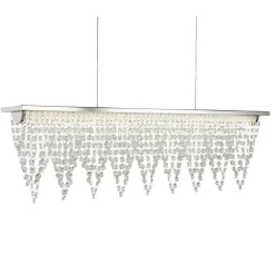 LED Hängelampe Kristall B: 65 cm 4000 K Chrom Klar