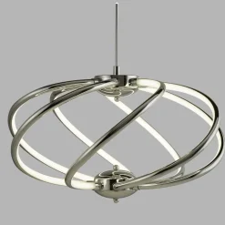 LED Hängelampe Metall D: 51 cm Chrom Weiß 3000 K 2417 lm