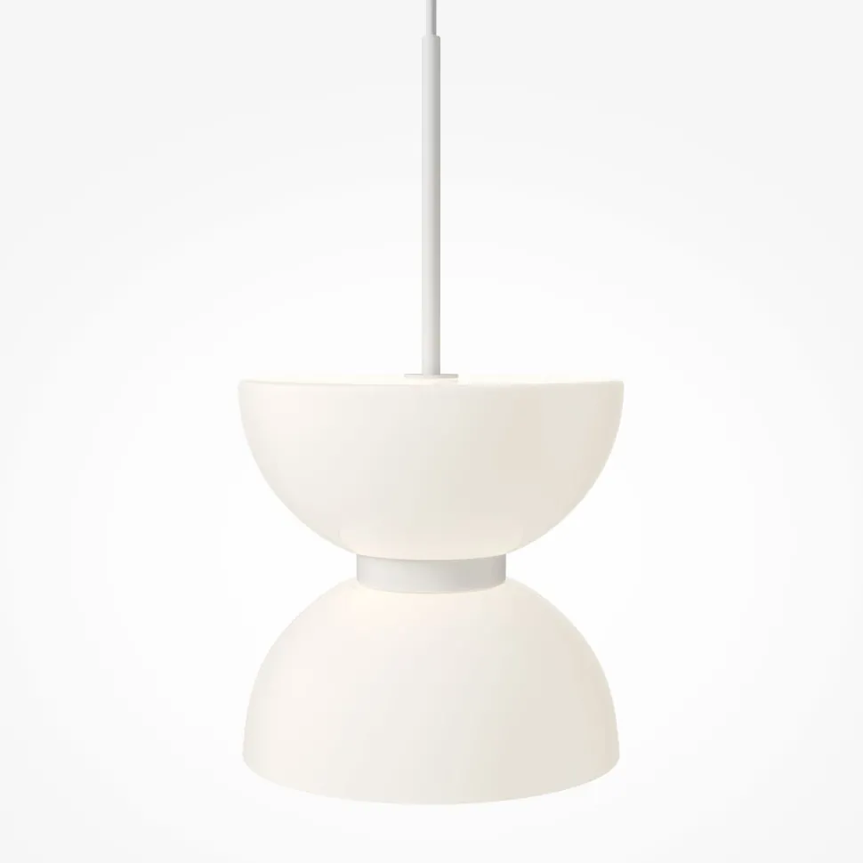 LED Hängelampe Metall Glas D: 22 cm H: max. 350 cm Weiß