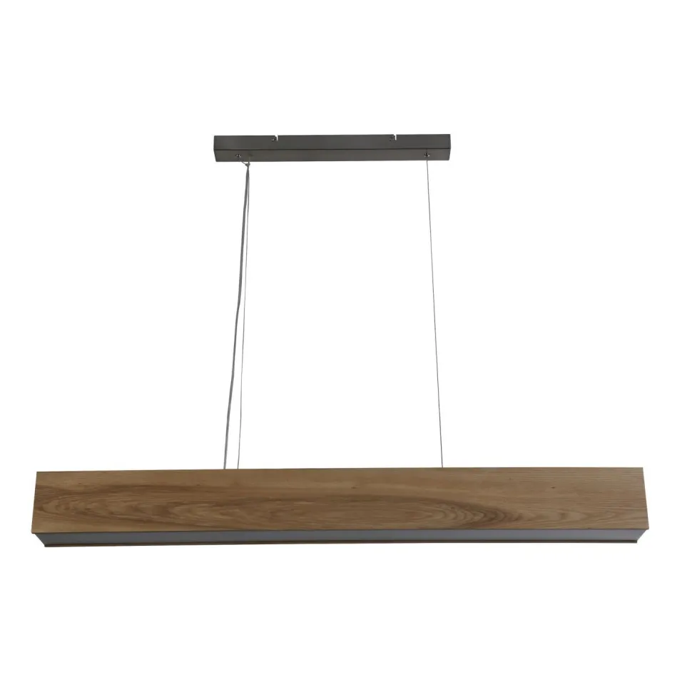 LED Hängelampe Metall Holz 1404 lm 115 cm lang wohnlich