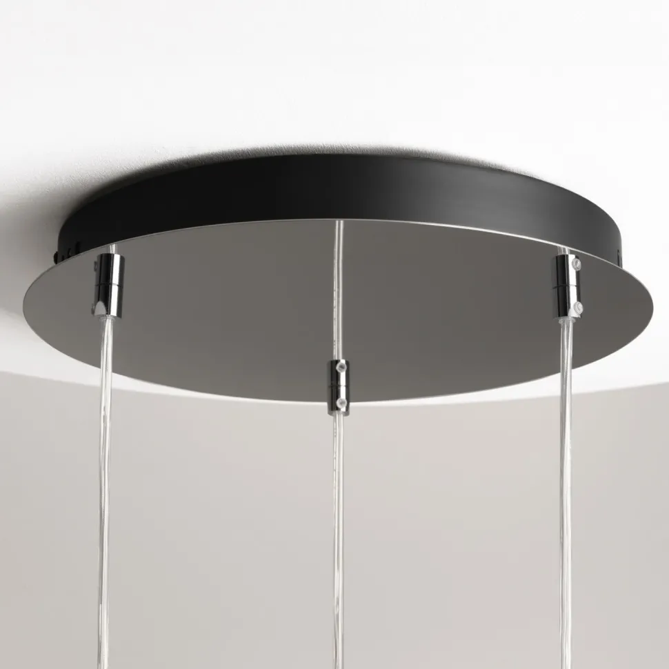 LED Hängelampe Metall Rauchglas 38 cm breit 4000 lm INA