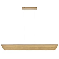 LED Hängelampe Metall Riffelglas L: 116,8 cm Modern in Messing