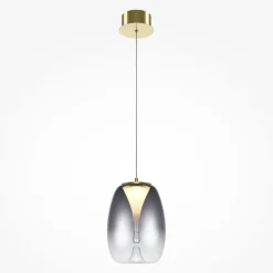 LED Hängelampe Rauchglas Aluminium warmweiß 3000 K rund