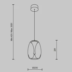 LED Hängelampe Rauchglas Aluminium warmweiß 3000 K rund